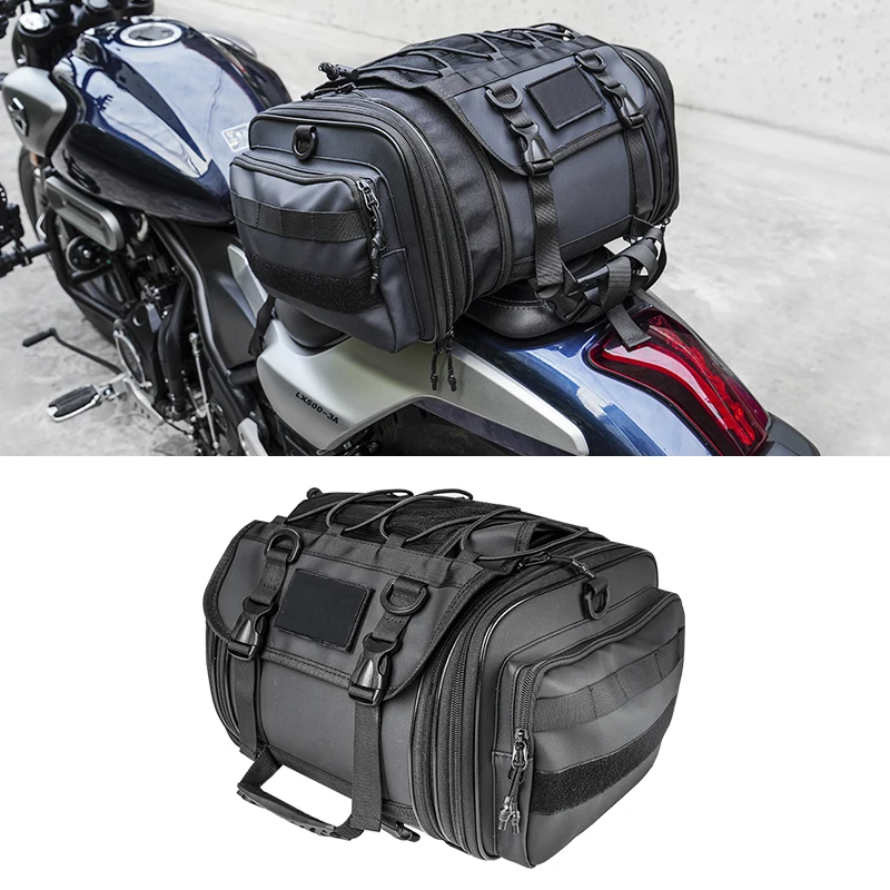 

Motorcycle Tail Bag Waterproof Expandable Back Seat Saddle Bag Luggage Motorcycle Accessories Rider Backpack