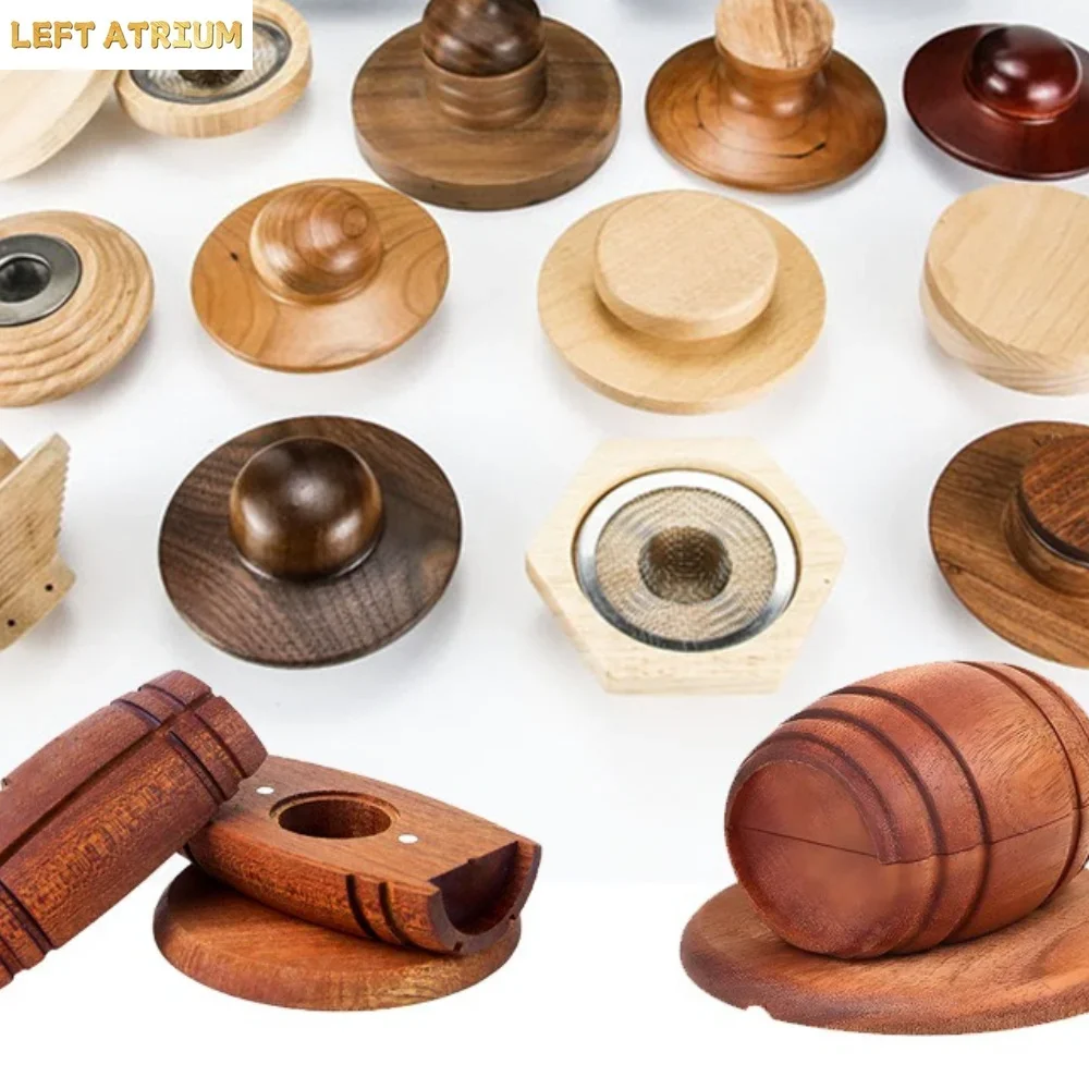 Wooden Smoking Kit For Whiskey Cocktail Liquor With Smoking Lid And Wood Chips Bar Mixology Tools Gift Set