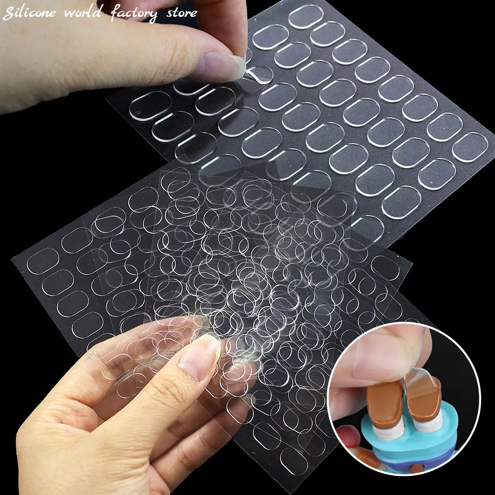 

Silicone World 200PCS Double-Sided Adhesive Transparent Seamless Glue Pads Sticker for Blind Box Landscape Doll Foot Fixed Glue