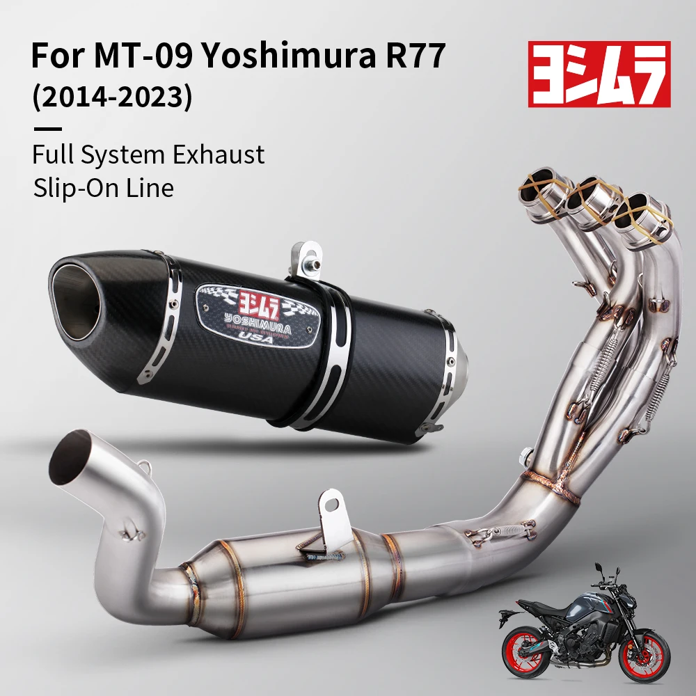 

Stainless full Motorcycle exhaust muffler styem Front Exhaust Tube pipe Racing linefor MT09 FZ09 XSR900 Exhaust Pipe 2014-2022