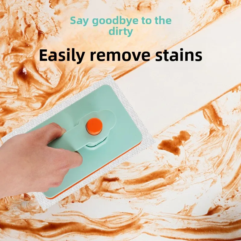 Mini mop for home kitchen, desktop handheld wet wipe mop with automatic cloth clamping, exclusively for cross-border sales