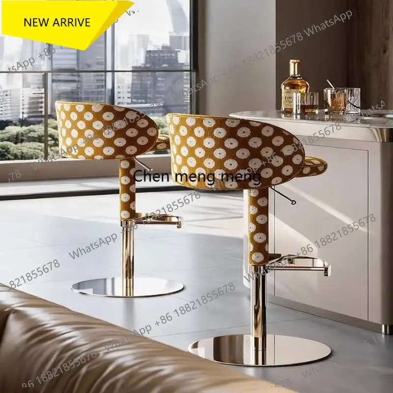 

Барный стул B178: Современный, роскошный дизайн, с регулируемой спинкой, тканевой обивкой, эргономичный, поворотный, велюровый (Sillas Silla Alta)