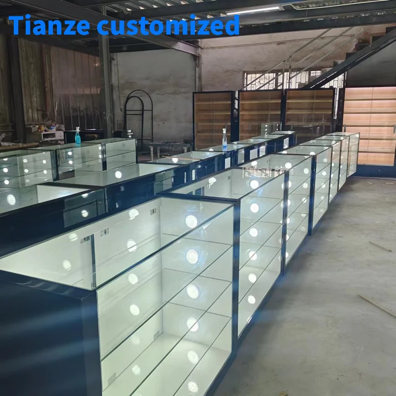 

（customized）High Quality Smoke Store Display Showcase Boutique Display Cabinet Glass Showcases and Display Cases Jewelry Sho