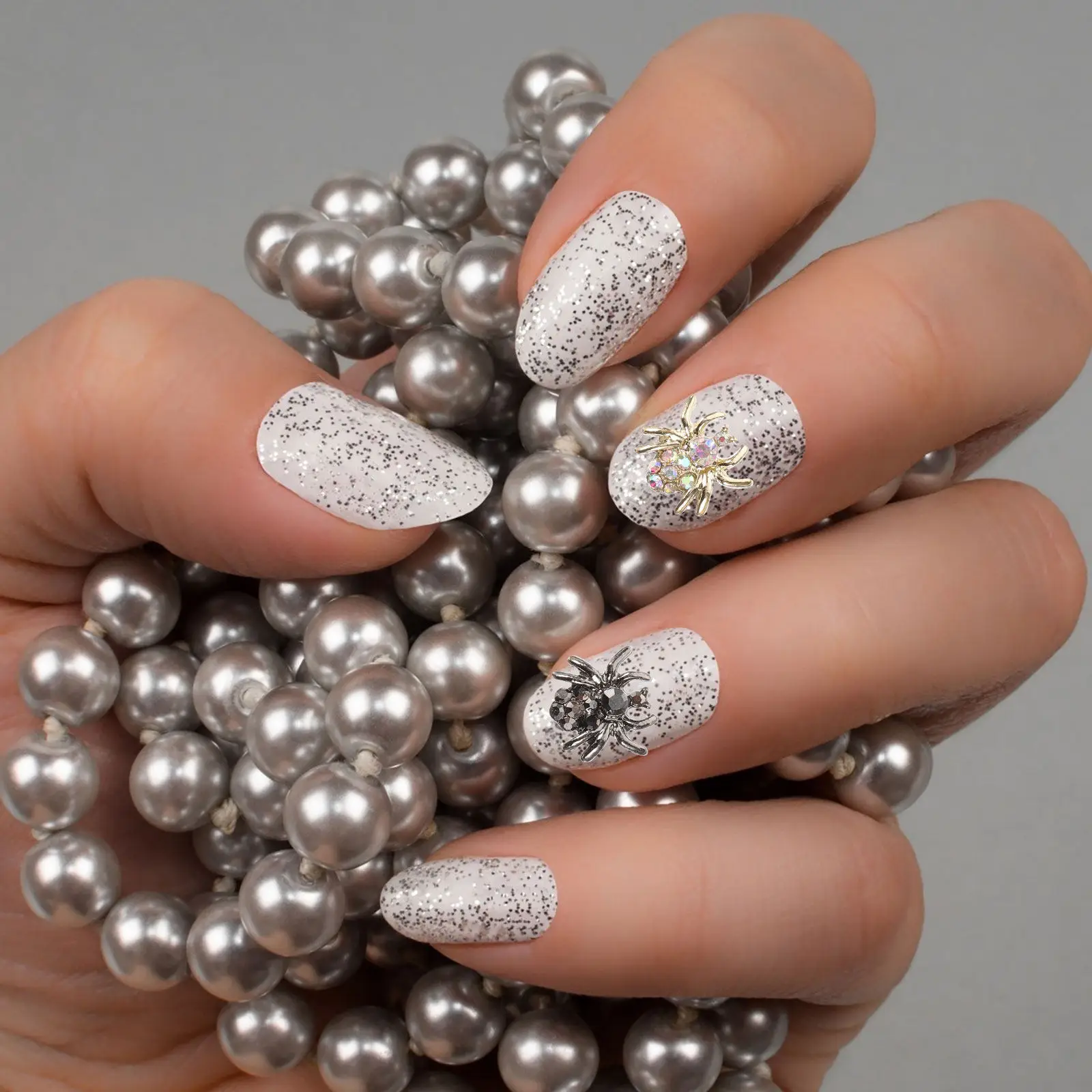 

Halloween Nail Charms Metal Spider Hands Design Nail Jewelry for Natural Acrylic False Nails Mobile Case Craft
