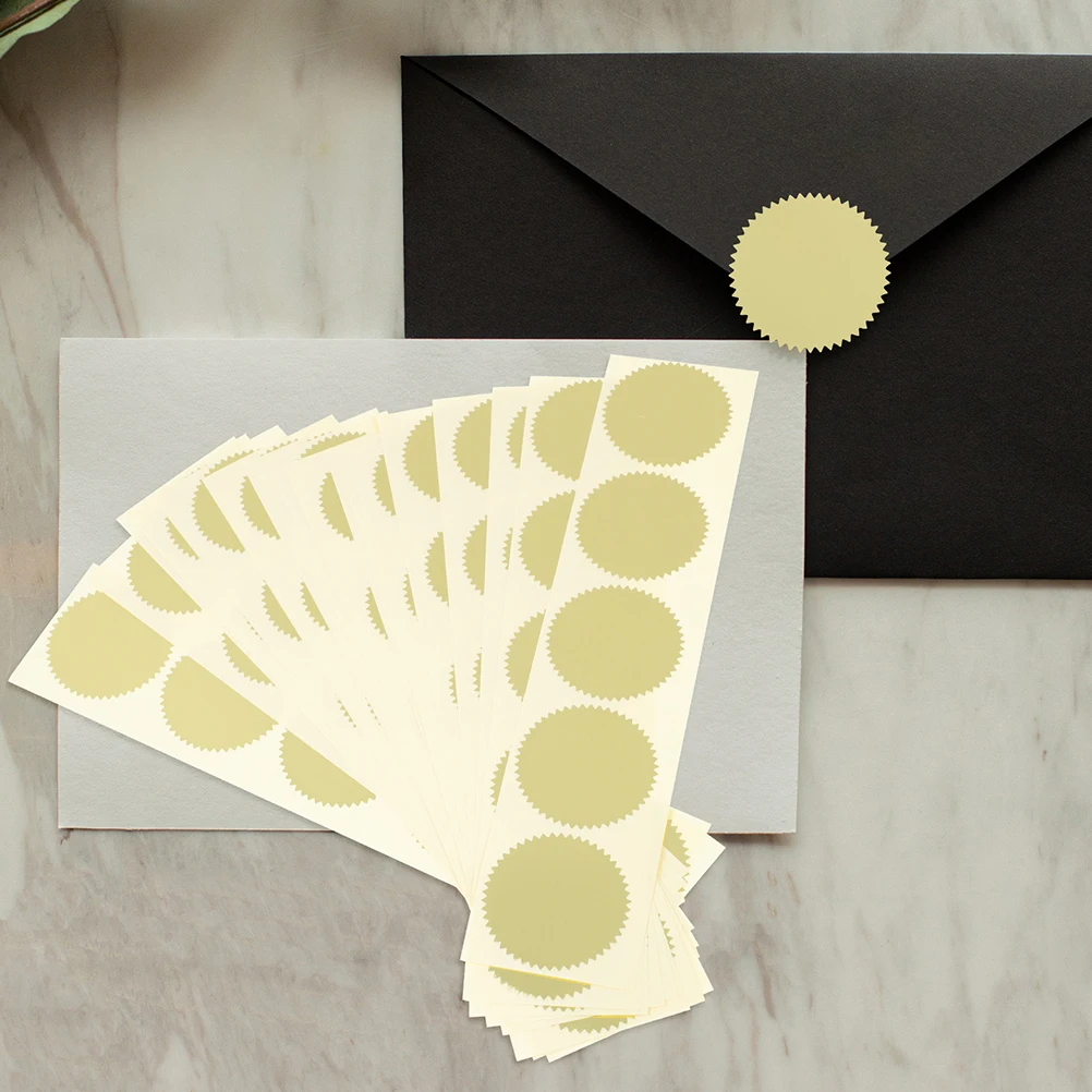 

200pcs Blank Embossing Stickers Gold Self Adhesive For Graduation Certificates Wedding Invitations Achievement Awards