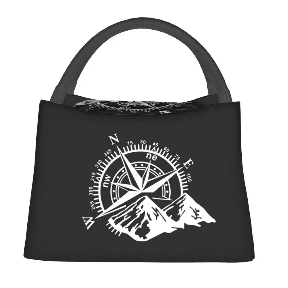 Compass Rose Navigate Mountain Insulated Lunch Bag for Women Leakproof Cooler Thermal Lunch Tote Office Picnic Travel