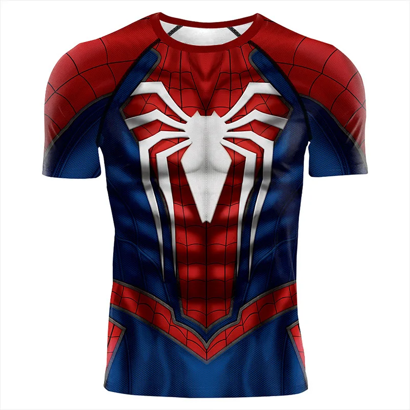 PS4 Spider Man T Shirt Cosplay Costume 3D Print Fashion Superhero Spider Tees Summer Party Men Sportswear Shirt T-Shirt