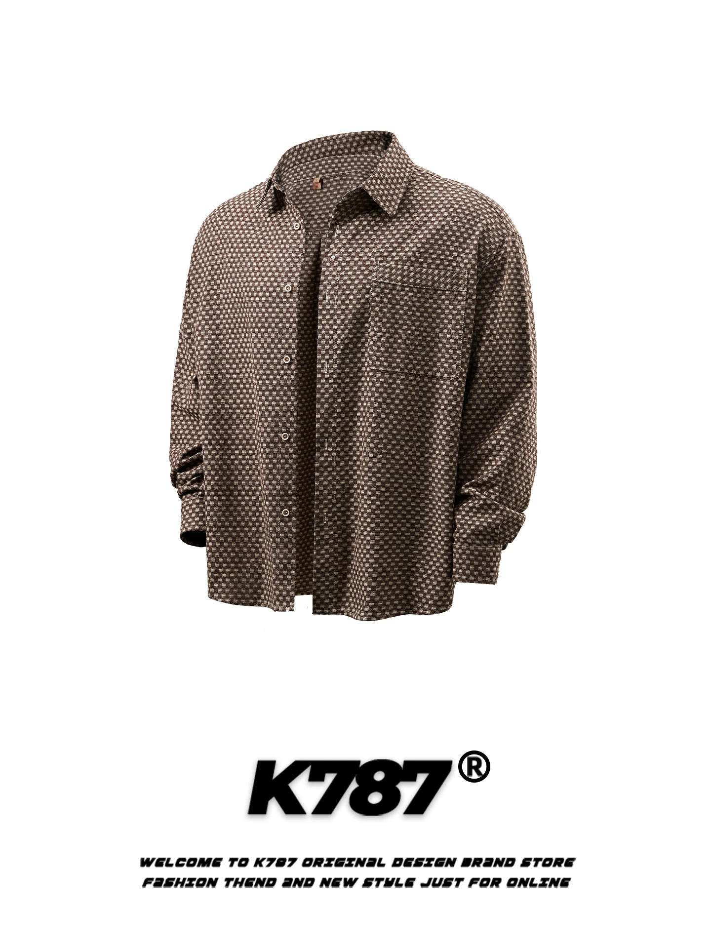 

American Retro Plaid Color Blo Long Sve irt Loose Fit ex Spring 2026 Youth Trendy Couple irt K787 Casual Wear