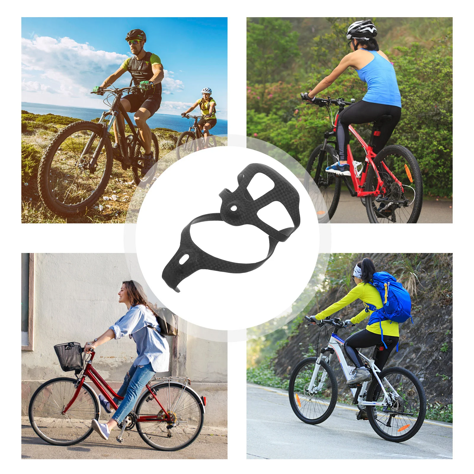 ألياف الكربون دراجة زجاجة ماء قفص 74 مللي متر خفيفة الوزن آمنة حامل الطريق دراجة الدراجات حامل الكأس الحد من الاهتزاز زجاجة ماء #2