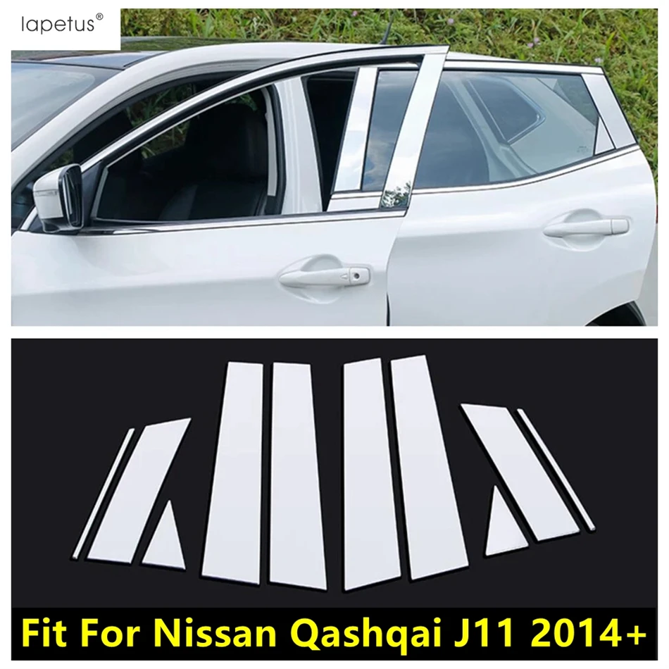 

Car Window Pillar Post Panel Strip Decorative Sequins Stickers Cover Trim Metal Accessories For Nissan Qashqai J11 2014 - 2021