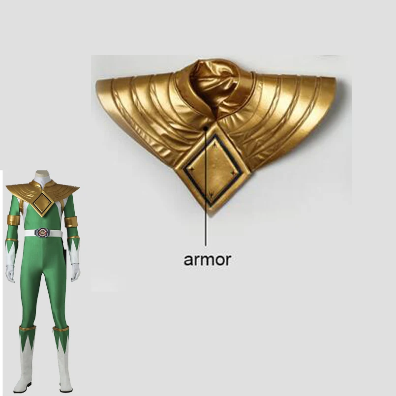 Halloween Fancy Gold Rangers Armor Green Dragon Burai Cosplay Costume Accessories Superhero Shoulder Armour