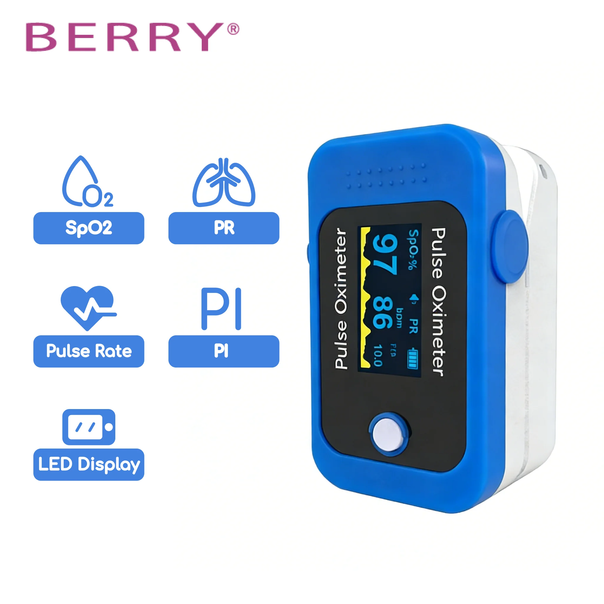 

Accurate Pulse Oximeter Sync SpO2 PR PI Monitor for Adults Kids Trave & Home Use Fingertip Pulse Oximetro