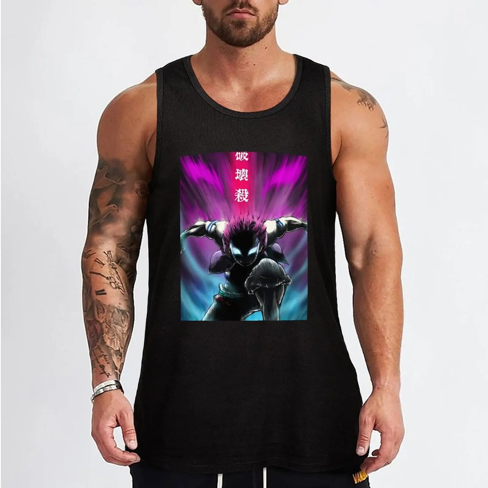 The Kizuki Demon Akaza Tank Top plain t-shirt mens gym clothes