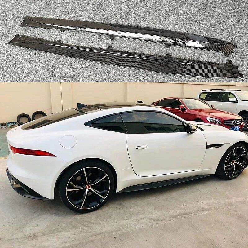 For Jaguar F TYPE COUPE 2013-2019 Real Carbon Fiber Car Side Skirt Shovel Spoiler Body Kit