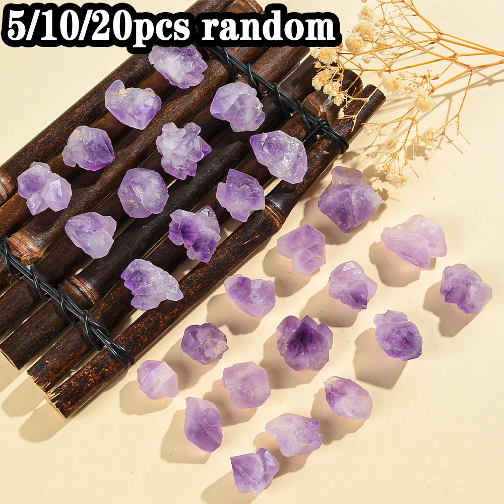 5/10/20pcs Random Natural Amethyst Tooth Decoration,mineral Healing Stone Home Decoration, DIY Gemstone Crystal Stone Decoration