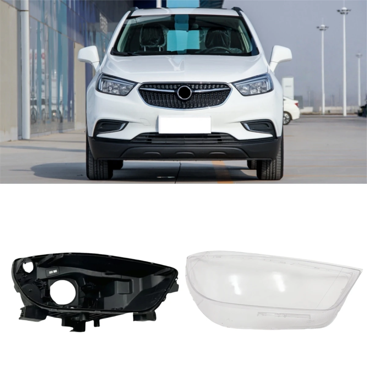 

For Buick Encore 2016 2017 2018 2019 Car Replacement Parts Base Head Lamp Shell Headlamp House Glass Lens