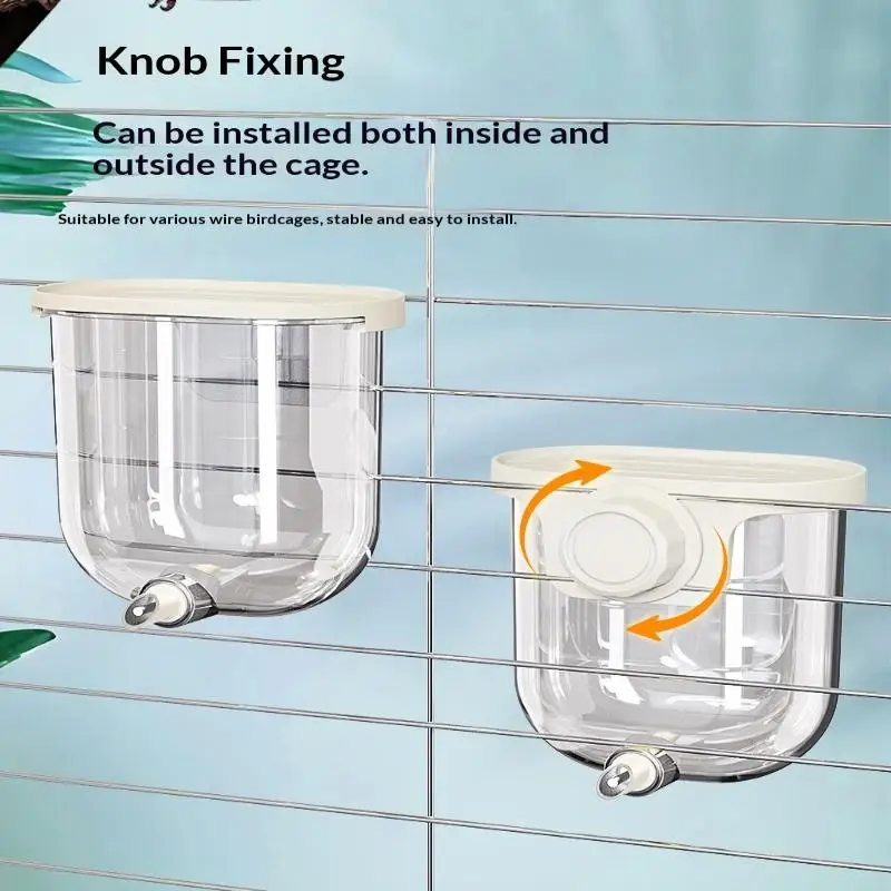 Bird Automatic Pin-Touch No Drip Waterer Large Capacity 330ML Tiger Skin Parrot Myna Water Feeder Birdcage Hanging Supplies view 5