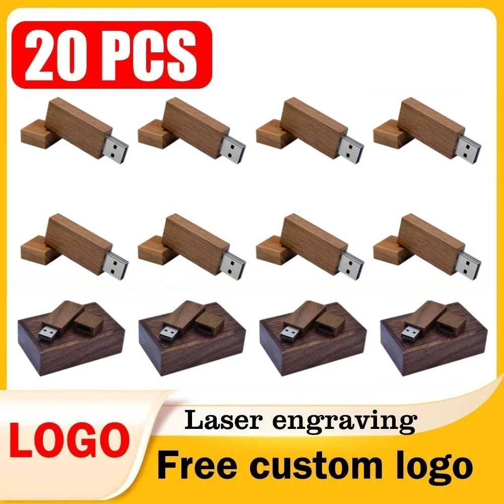 

20 шт./лот деревянный бизнес-флеш-накопитель USB 64 ГБ из натурального дерева, поворотный флэш-накопитель 4 ГБ, 8 ГБ, 16 ГБ, 32 ГБ, бесплатный индивидуальный логотип