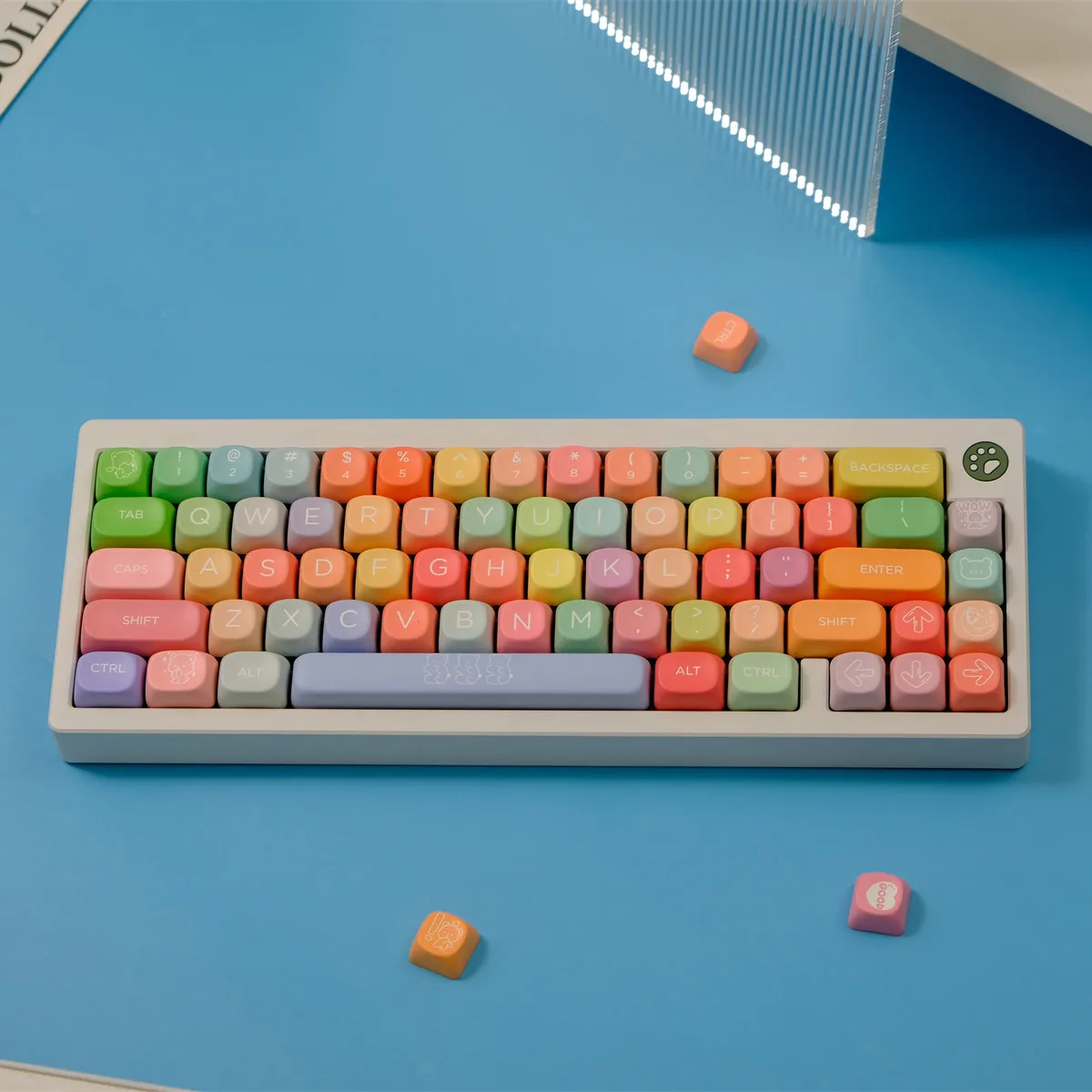 126 Keys Gummy Bear Keycaps MOA XOA Profile PBT 5-side Dye Sublimation Keycap For MX Switch Mechanical Keyboard