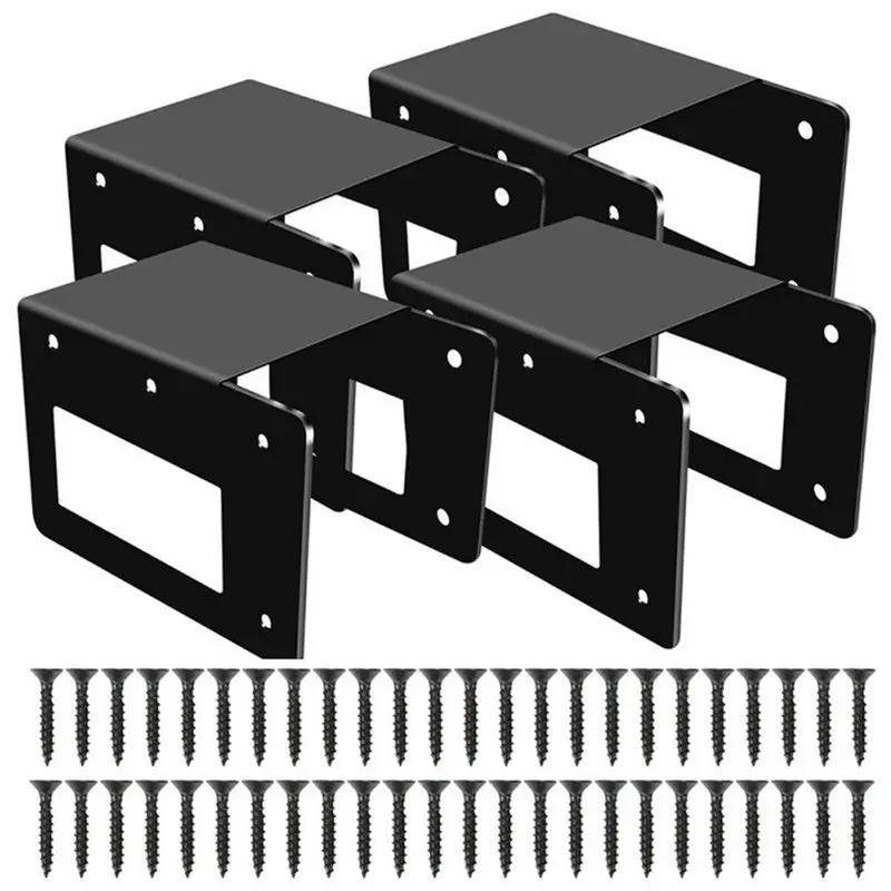 [NEWA64Z!】 Heavy Duty Firewood Log Storage Rack Bracket(4 Pack), In/Outdoor Powder Coated Wood Holder, Fireplace Wood Storage