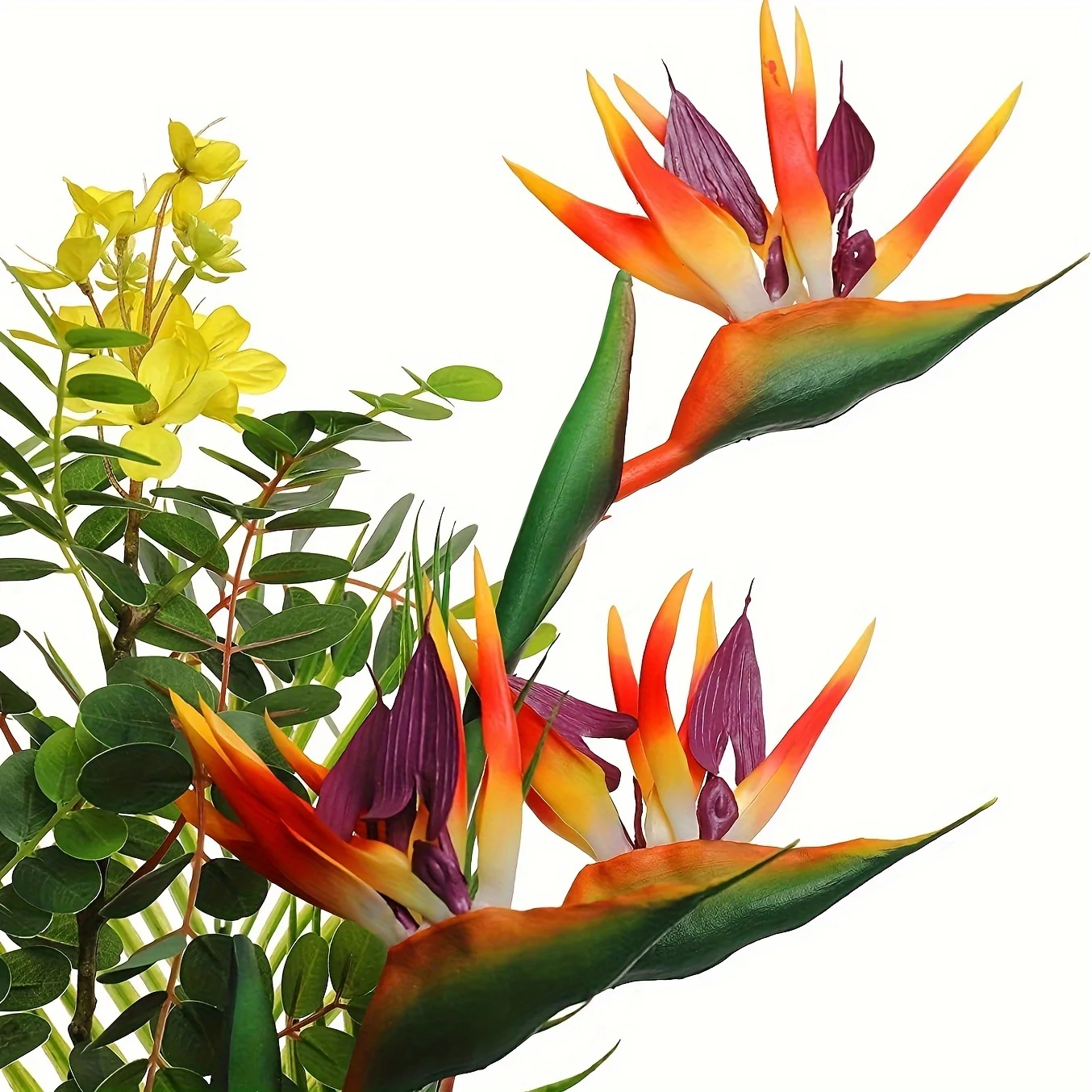 3Pcs Artificial Heaven Bird Flowers,Fake Bird of Paradise Strelitzia,Faux Silk Plants for Home Office Wedding Table  Decor