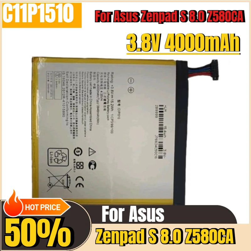 

3.8V 4000mAh C11P1510 Tablet PC Battery for Asus Zenpad S 8.0 Z580CA