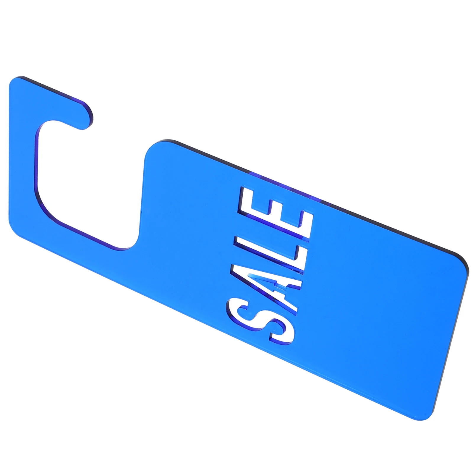 

Transparent Acrylic Hanging Tags Blue SALE Signage Clear Advertising Cards for Clothing Store Display Promotional Labels Fashion
