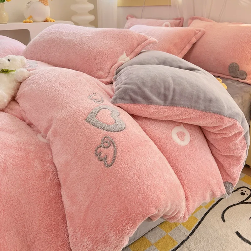 snow-velvet-cartoon-printed-quilt-cover-set-thick-warm-duvet-cover-with-2pcs-pillowcases-plush-bedding-sets-for-single-double
