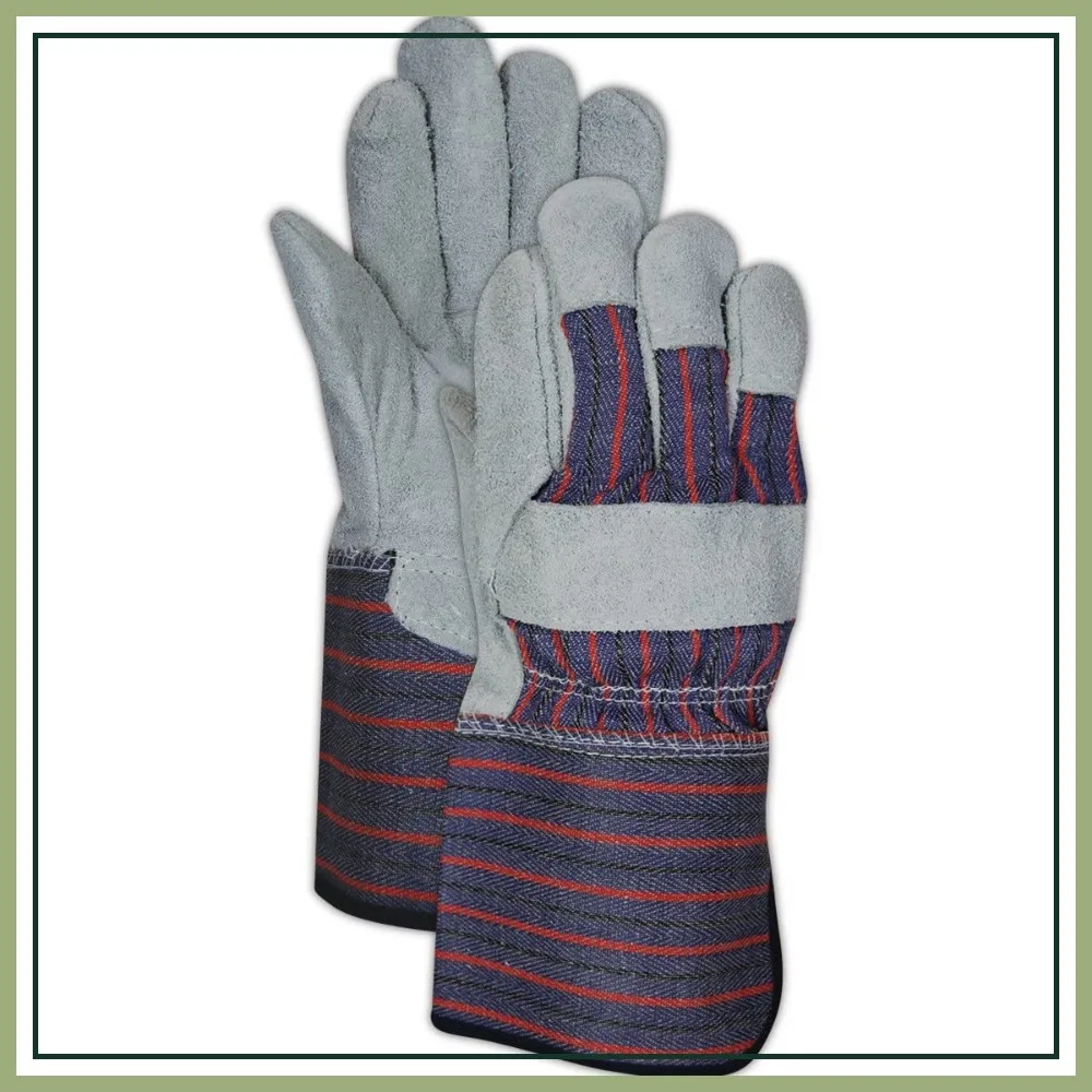 

Should Split Leather Palm Work Gloves, 12 Pairs, Size 9/L, Gray - Durable & Flexible