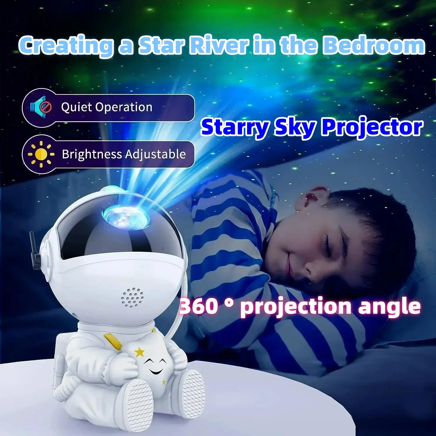 Astronaut Sky Projection Light Full of Stars Atmosphere Light Small Night Light Astronaut Decoration Nebula Light