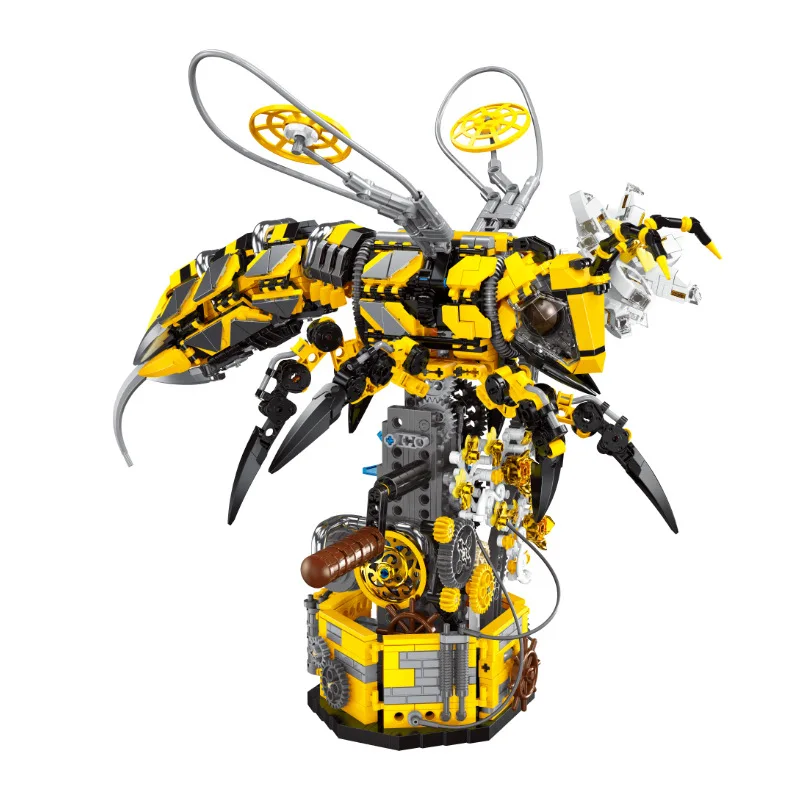 1698 قطعة من مكعبات البناء Bumblebee MOC - سلسلة الحشرات الميكانيكية الإبداعية لسطح المكتب الحلي لعبة تعليمية للأطفال هدية