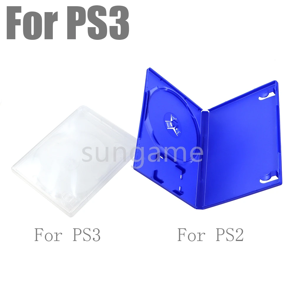 10 Uds. Funda protectora para caja de CD de PS2/3, carcasa transparente blanca o azul para PS2 PS3