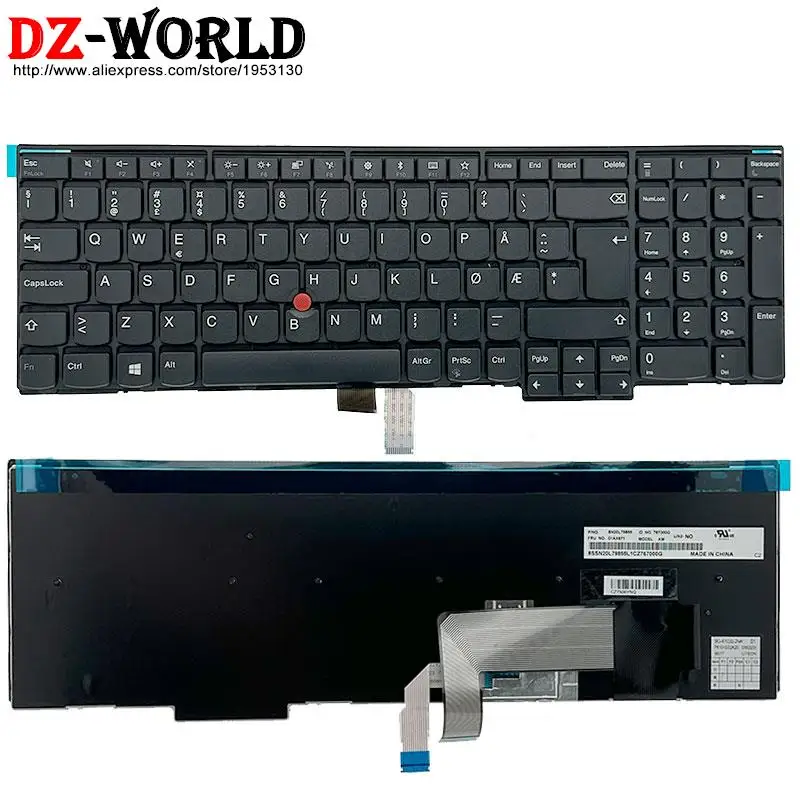 No Norwegian Backlit Keyboard for Lenovo Thinkpad T540P W540 W541 T550 T560 W550S P50S E531 E540 L570 L560 L540 04Y2407 04Y2368