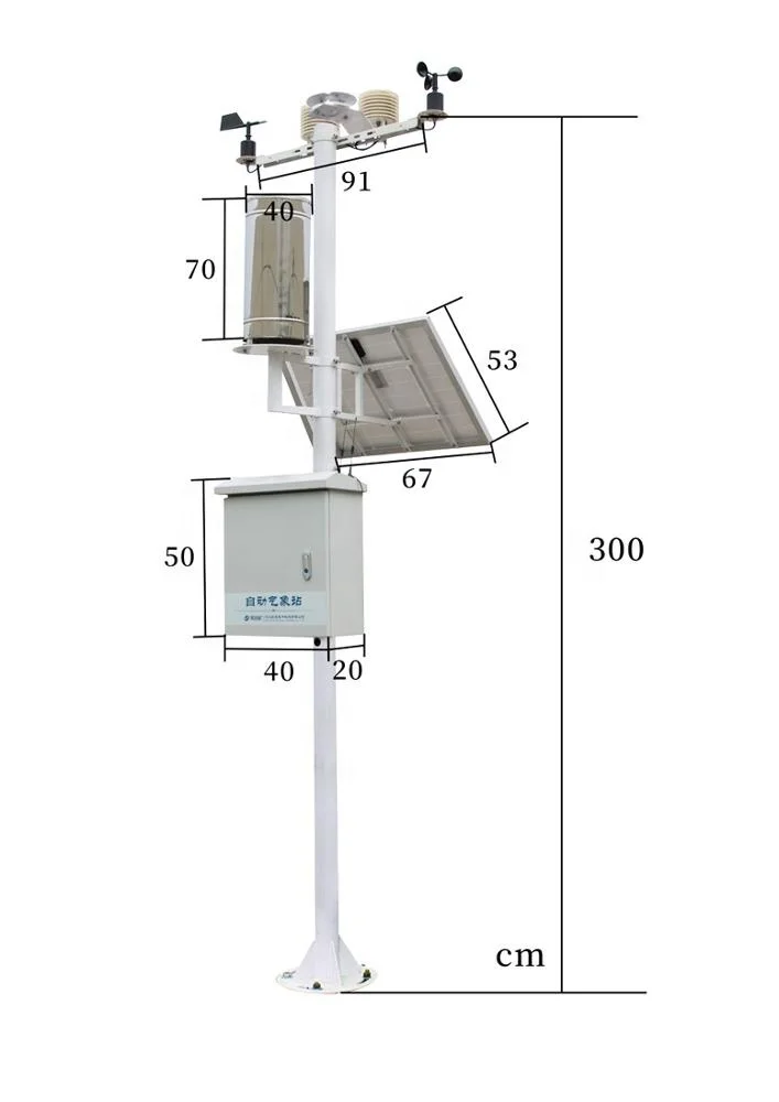 Sensor de estación meteorológica de poste de soporte registrador de datos de Software en la nube agrícola Industrial automática inalámbrica para exteriores CE