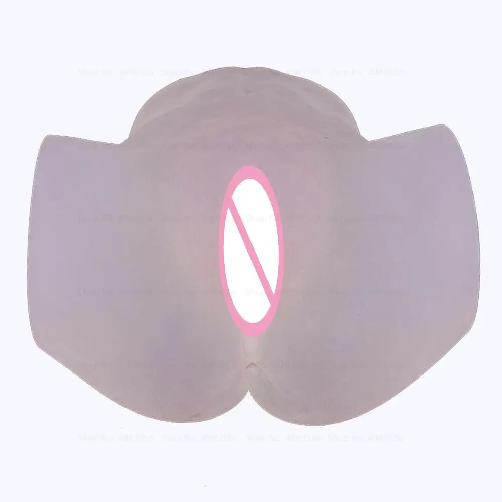 Vagina Transparent Big Ass Male Masturbator Real Soft Buttock Anal Dual Channel Artificial Silicon Pocket Pussy Sex Toys for Men