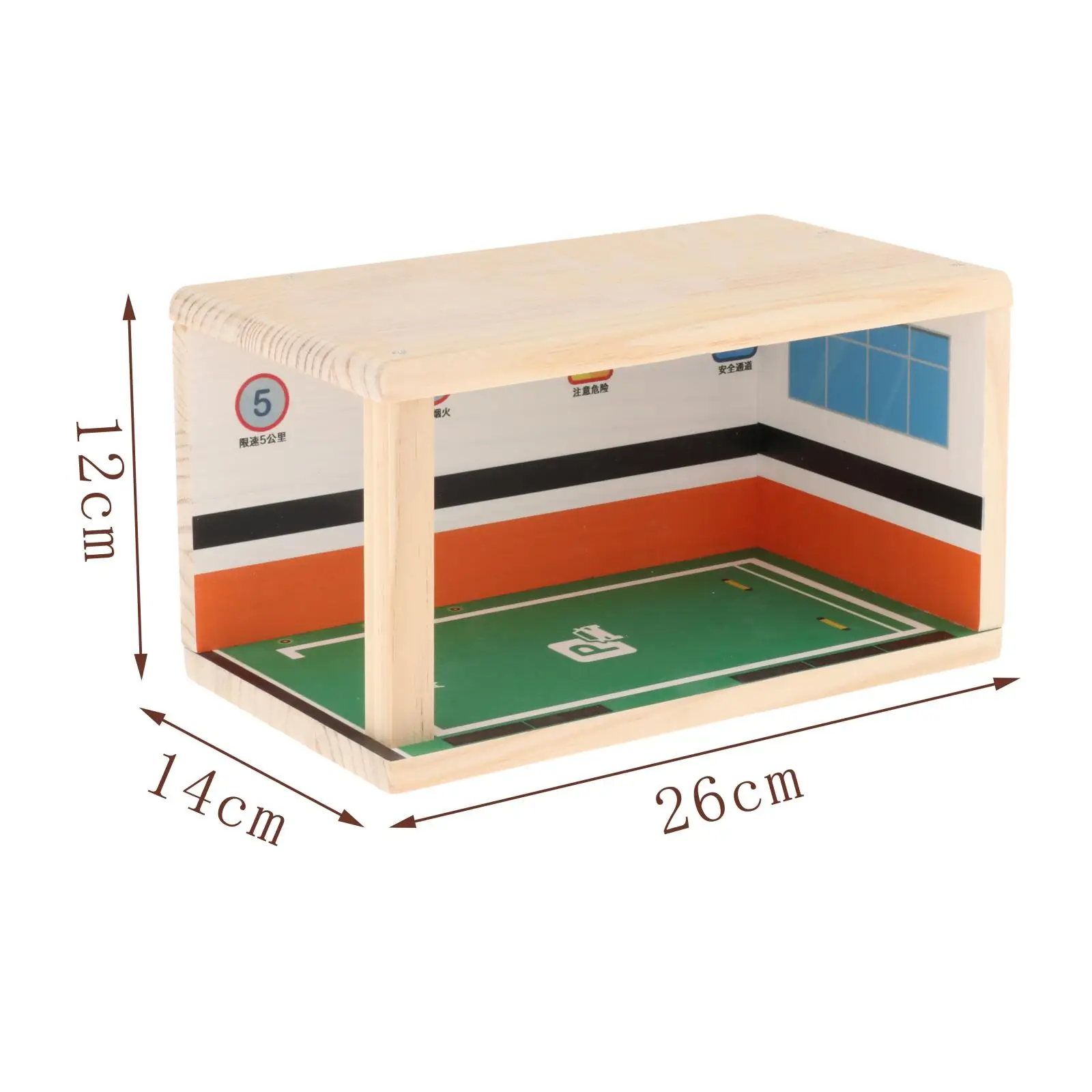 1/24 Parking Lot Display Case Container Protective Collectibles Wooden Scenery Desktop Decor Display Stand for Alloy Car Toy