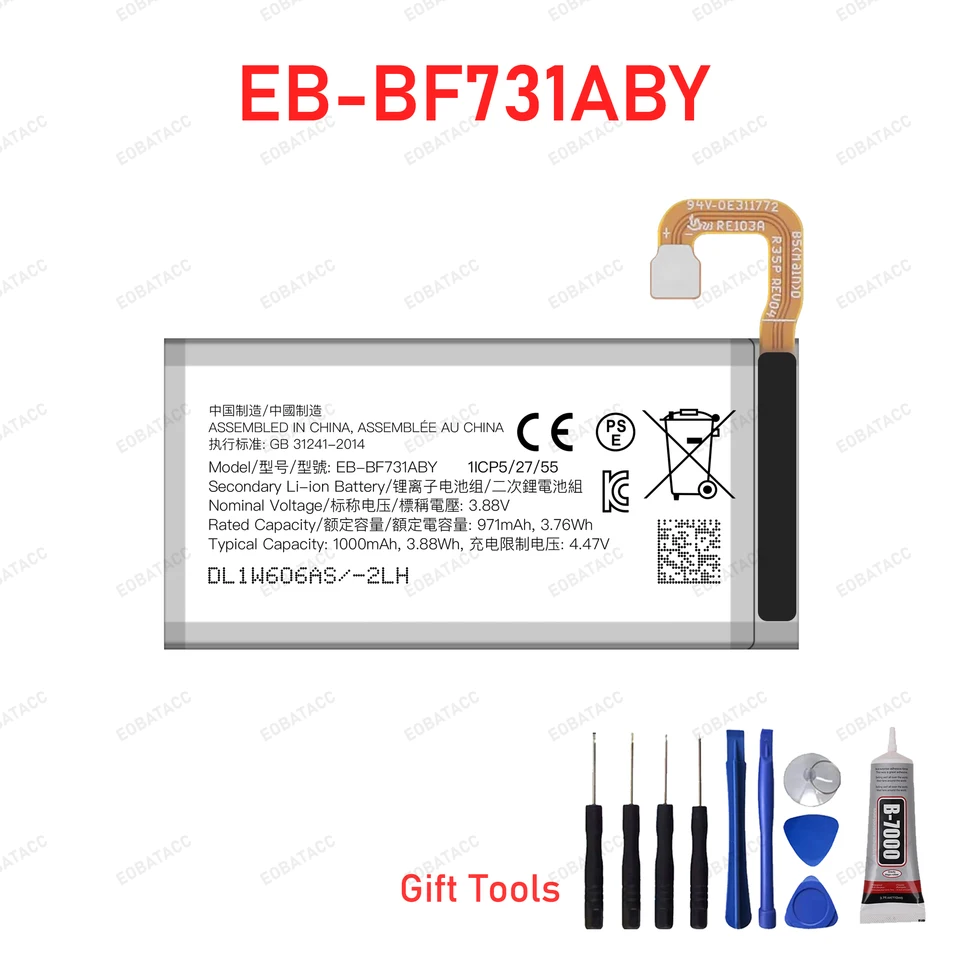 Batería nueva 2026 EB-BF731ABY EB-BF732ABY para Samsung Galaxy Z Flip 5 SM-F7310 F731 F732, con herramientas 2