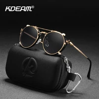 KDEAM gafas de sol polarizadas redondas con montura metálica para mujer, gafas de sol de diseñador de marca para conducir y pescar al aire libre, gafas resistentes a los rayos UV