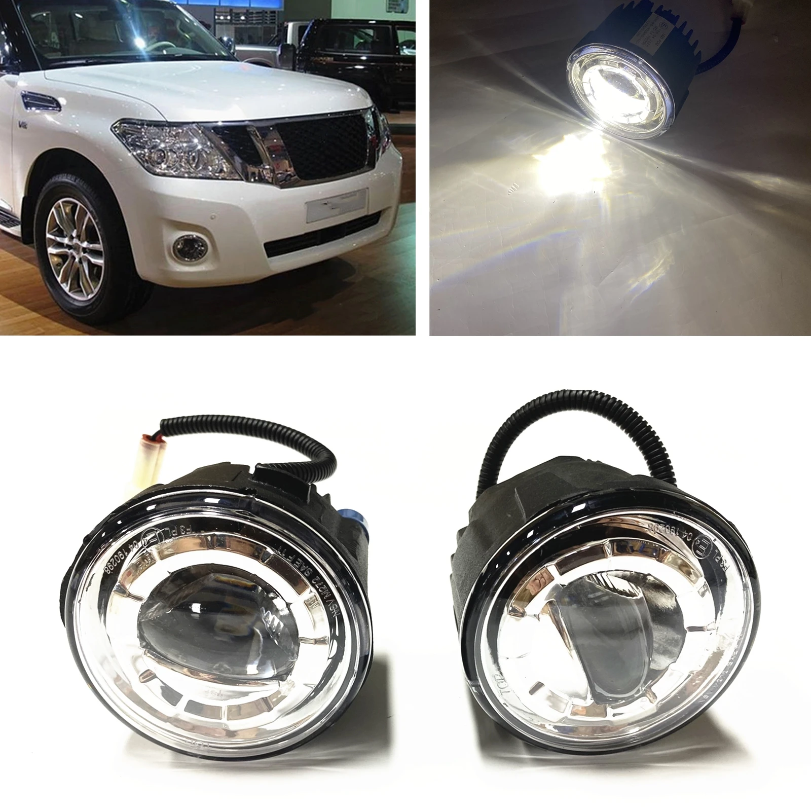 

Pair Front Bumper LED Fog Light For Nissan Murano Patrol Y62 Infiniti QX56 QX80 FX35 Turn Signal Driving Daytime Day Lamp Bulb