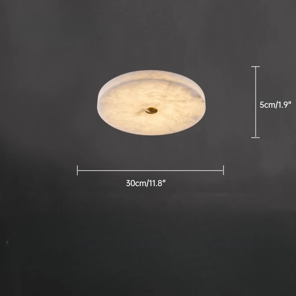 Ronde marmeren plafondlamp, modern en eenvoudig ontwerp, LED-verlichting, natuurlijk marmer, geschikt voor de woonkamer of slaapkamer, ultradunne ronde lamp.