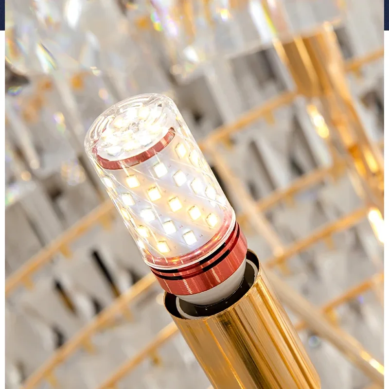 

Large Crystal luxury chandelier Hotel Front desk decorative lobby chandelier Villa duplex LOFT K9 crystal Pendant Light