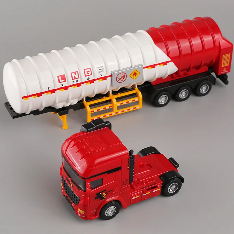 1:50 Inertial Oil Tanker Toy Transportation Engineering Vehicle Inertial Diecast Car Model Children's Toys for Kids Boys Gifts