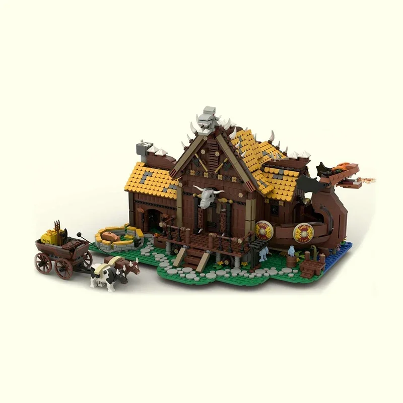 Moc Building Blocks Viking villagel Model  Technology Bricks DIY Street View Creativity Toys For Holiday Gifts