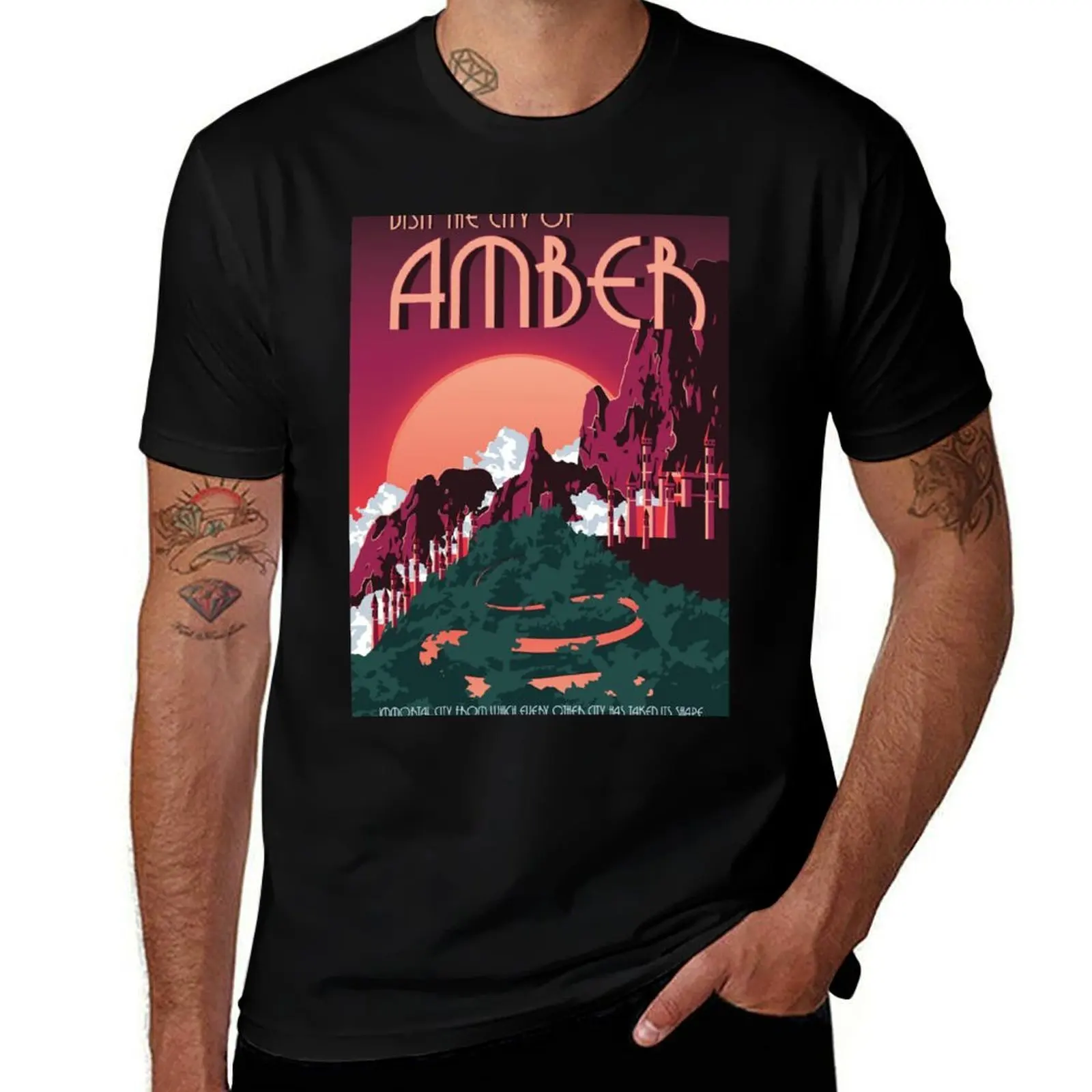 Chronicles of Amber Vintage Travel Poster T-Shirt High Quality Durable T-Shirt