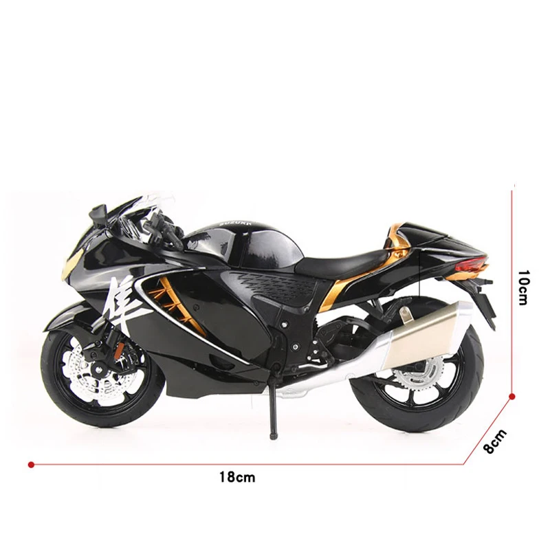 โมเดลรถมอเตอร์ไซค์ซูซูกิ ฮายาบูสะ อัลลอยด์ ไดแคสต์ ขนาด 1:12 ของสะสม พร้อมเสียงและไฟ รถออฟโรด ของเล่นรถยนต์