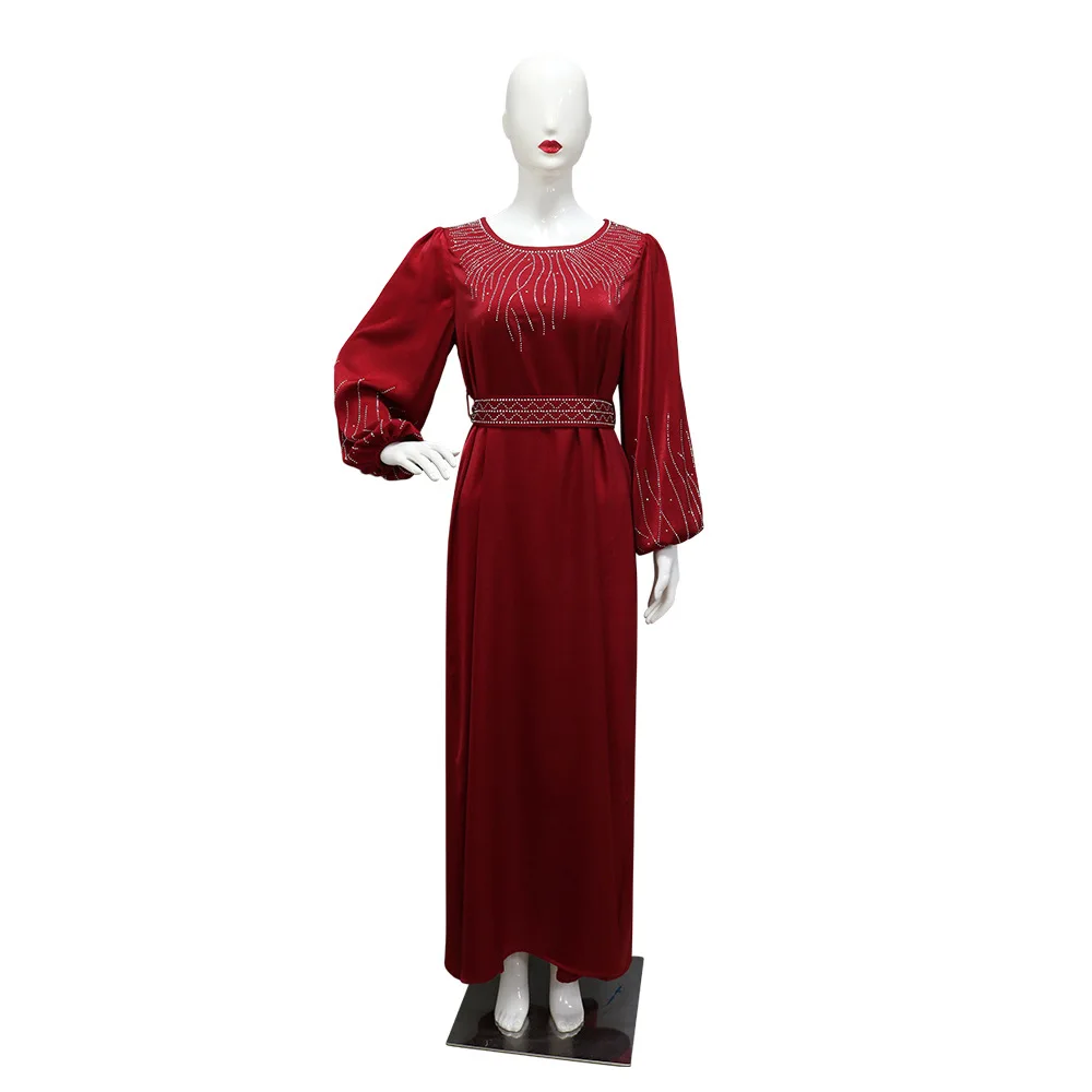 Diamants de luxe Abaya dubaï caftan femmes musulmanes Robe de soirée Caftan Marocain Femme Robe fête Eid Islam Jalabiya robes