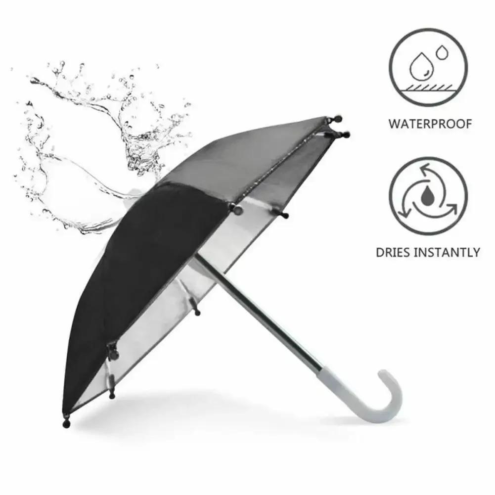 Suporte do telefone móvel para motocicleta e bicicleta, guarda-chuva portátil, mini guarda-sol impermeável, anti-absorção, guarda-chuvas de brinquedo, 1PC