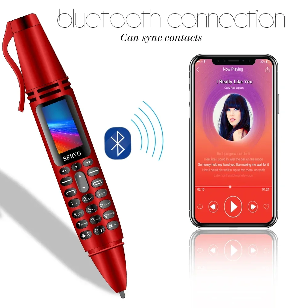 

K07 0.96" Pen Shaped 2G CellPhone Screen Dual SIM Card GSM Mobile Phone BT V3.0 Dialer Voice MP3 FM Voice Recorder Recording