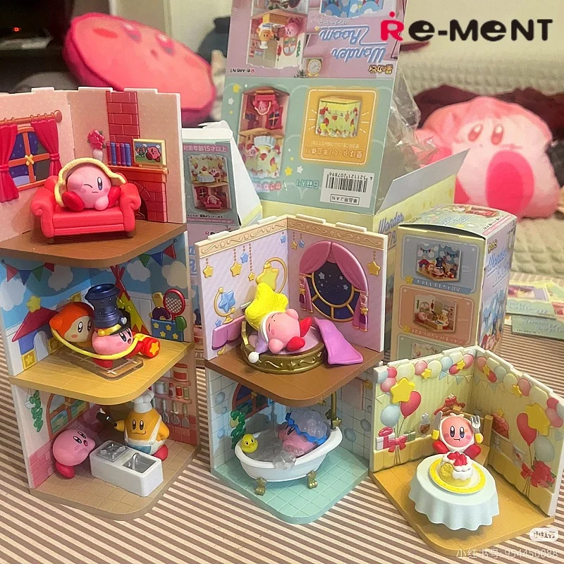 

Re-Ment Kirby ПВХ Фигурки Слепая коробка - Wonder Room Waddle Dee Play Кухня Вечеринка Ванна Гостиная Кровать Коллекционные игрушки Подарок