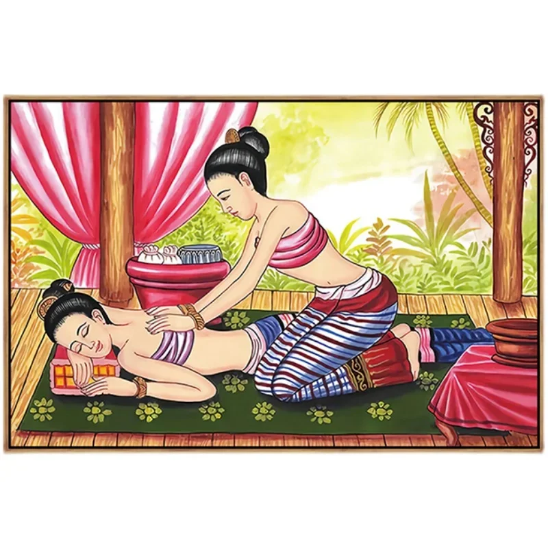 Southeast Asian Thai Massage Yoga Health Salon Posters Pictures Canvas Wall Art Home Decor Paintings for Living Room Decoration